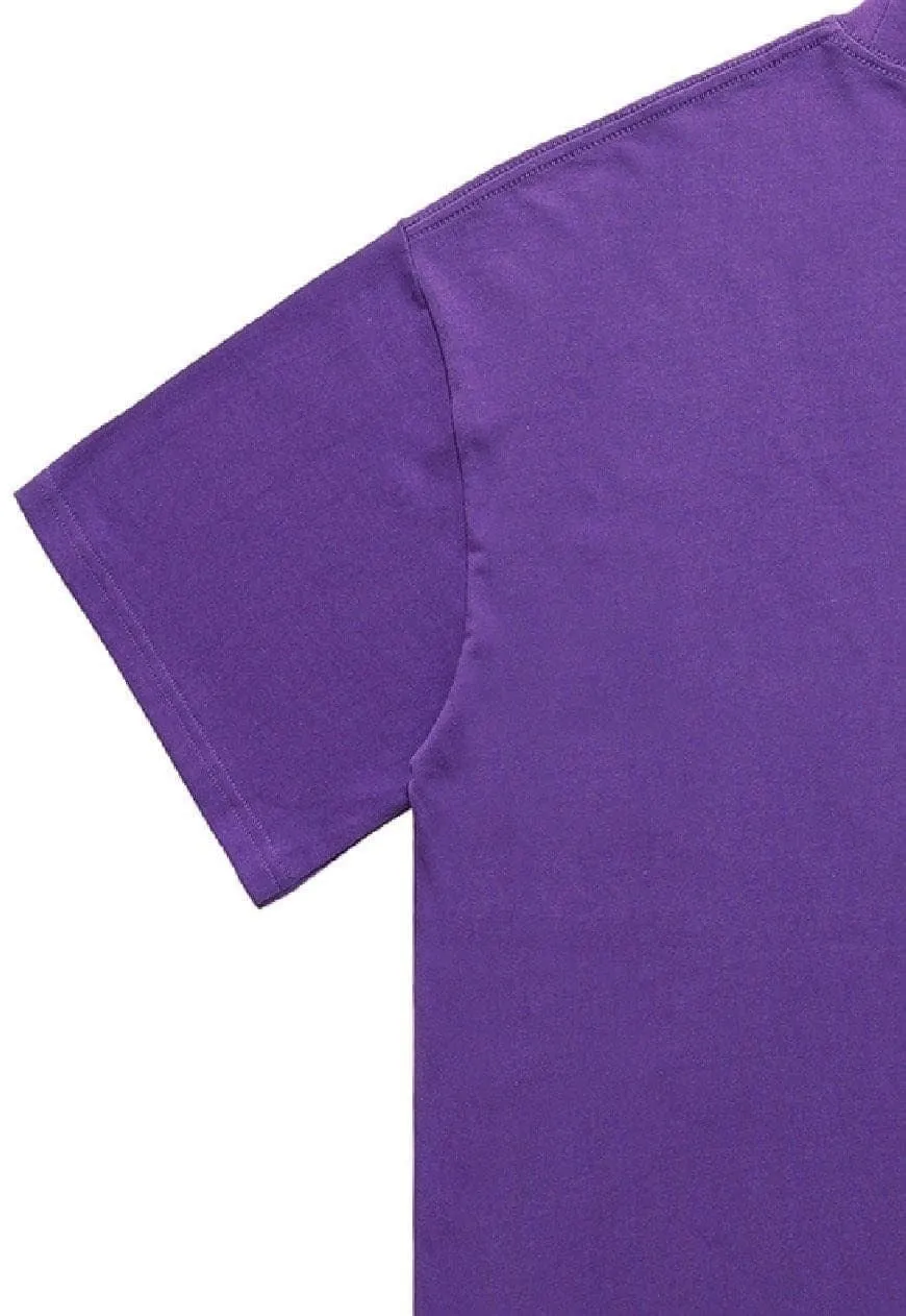 Floral t-shirt vintage poster tee 70s hippie top in purple