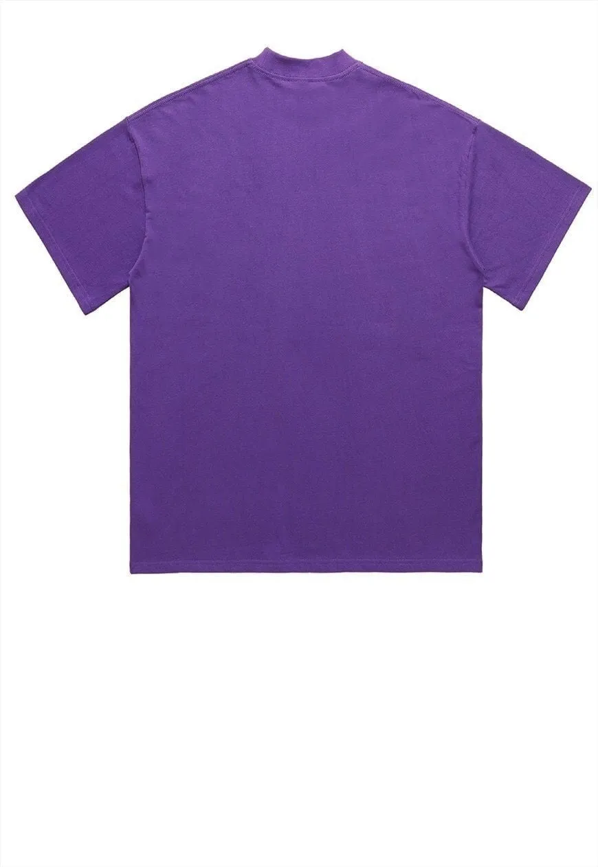Floral t-shirt vintage poster tee 70s hippie top in purple